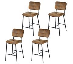 MEUBLES COSY Pack 4 Sillas De Bar Estilo Industrial