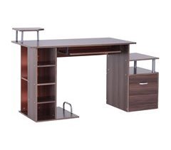 Mesa de Ordenador Metal, MDF HOMCOM, oficina - escritorios 152x60