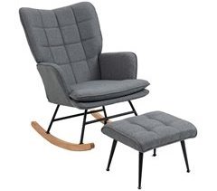 Silla Mecedora Lino, Espuma HOMCOM, hogar - muebles de salón