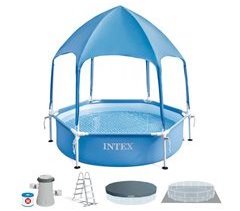 Piscina desmontable circular 700 L c/toldo desmontable Canopy Metal Frame INTEX
