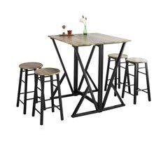 Set Mesa Alta Plegable y 4 Taburetes OGT24-N SoBuy