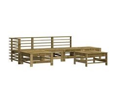Juego de muebles de jardín 6 piezas madera maciza abeto Douglas