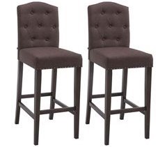 Set 2x Taburetes de Bar Louise en Tela