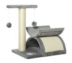 Árbol para Gatos Aglomerado de Madera, Felpa Corta, Sisal PawHut
