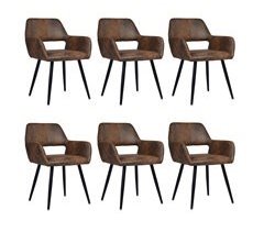 MEUBLES COSY Juego de 6 Sillas de Comedor Sillón Retro