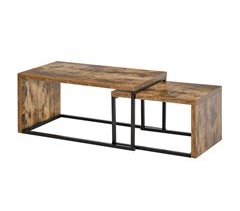 Juego de 2 Mesas de Centro MDF y Metal HOMCOM 90x48