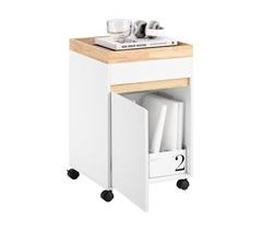 Mesa Auxiliar Mesa de Centro con 1 Puerta ASK03-W SoBuy ES