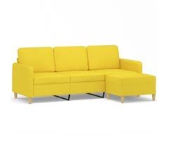 Sofá de 3 plazas - sofá de salón con taburete