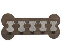 Juego de 2 perchas de madera con 5 ganchos