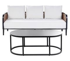 Beliani Sofá de jardín Aluminio MONTEFALCO