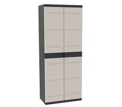 Armario escobero exterior Titanium con 2 puertas y 4 estantes