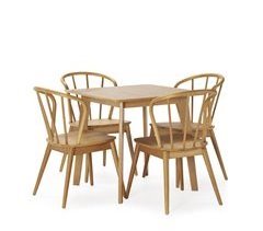 Juego de mesa y 4 sillas de comedor Brisa 80x80