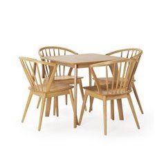 Juego de mesa y 4 sillas de comedor Mura 80x80