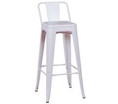 Taburete metálico industrial con respaldo bajo  - Bistro
