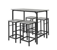 Set Mesa Alta de Bar y 4 Taburetes OGT11-HG SoBuy