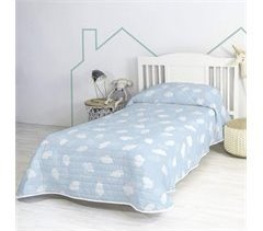 Clouds blue Colcha