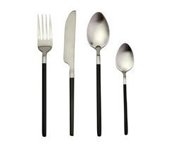 Cuberteria SILVER BLACK de acero inoxidable 16 piezas CONFORAMA 