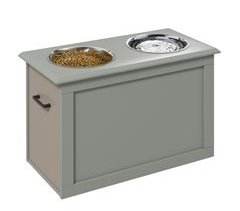 Comedero para Perros MDF, Acero Inoxidable PawHut