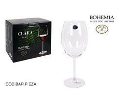 Set 6 Copas Vino CLARA de cristal de Bohemia
