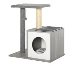 Árbol para Gatos Tablero madera aglomerado, Sisal, Felpa PawHut
