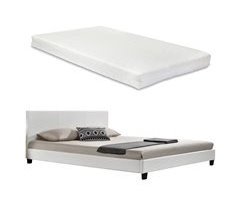 [Corium] Cama Albacete cuero sintético moderna - con colchón 169x210