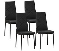 Sillas de Comedor PVC, Espuma, Acero HOMCOM