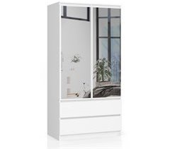 Armario S90 con 2 puertas y 2 cajones con espejo 90