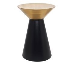 Mini mesa metal IVO 50x35cm negra y dorada