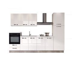 Cocina GILDA ICE izquierda blanco brillo y gris claro