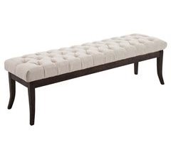 Taburete Recibidor Ramses En Tela & Madera Oscura 150x38