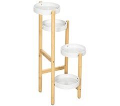 Soporte para Plantas Bambú, Metal Outsunny