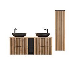 Conjunto de muebles con doble lavabo 2 compartimientos y columna Gaia