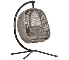 Silla Colgante con Soporte Acero, Poliéster, Algodón PP Outsunny