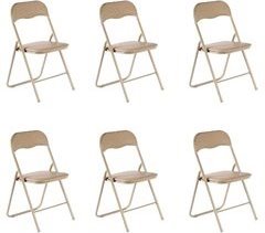 Silla Plegable Metal Acolchada Piel Sintética (Pack de 6 Unidades)