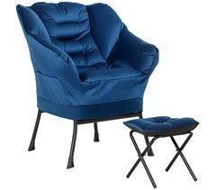 Sillón con Otomana Lino Sintético HOMCOM, hogar - sofás y butacas