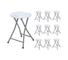 MegaPack 10 Taburetes Plegables de Resina 7house