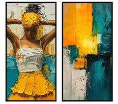 Canvas GINA mujer abstracto 2 piezas 30x60 cm