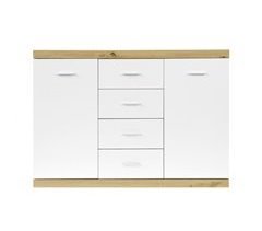 Aparador ERVA 4 cajones 2 puertas blanco roble