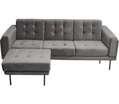 Sofá esquinero reversible de terciopelo