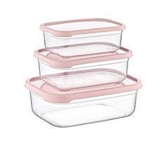 Set 3 Recipientes Rectangular Herméticos para Alimentos 7house