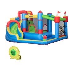Castillo Hinchable Tela Oxford, Poliéster Outsunny