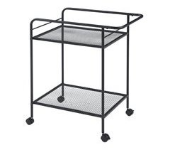 [en.casa] Carrito de servicio Hole con 2 estantes metal MDF 62