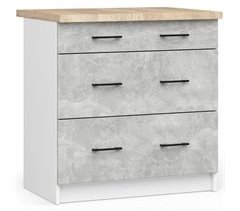 Armario de Cocina Independiente OLIWIA AKORD con 3 cajones 80