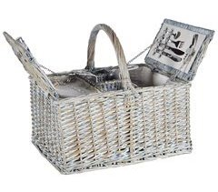 Beliani Cesta de pícnic Madera de sauce GROSEILLE