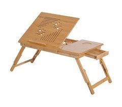 Mesa de Ordenador Portátil Bambú HOMCOM, oficina - escritorios 55x35
