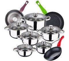 Bateria de cocina 12 piezas con juego de sartenes