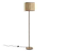 Lámpara de pie Keiko de metal imitación madera