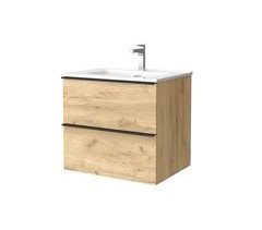 Mueble de baño Nabua con tirador de pestaña | Lavabo de porcelana 60