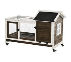Jaula para Conejos Madera de Abeto, Acero PawHut