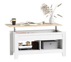 Mesa Centro Elevable Melamina de Madera HOMCOM